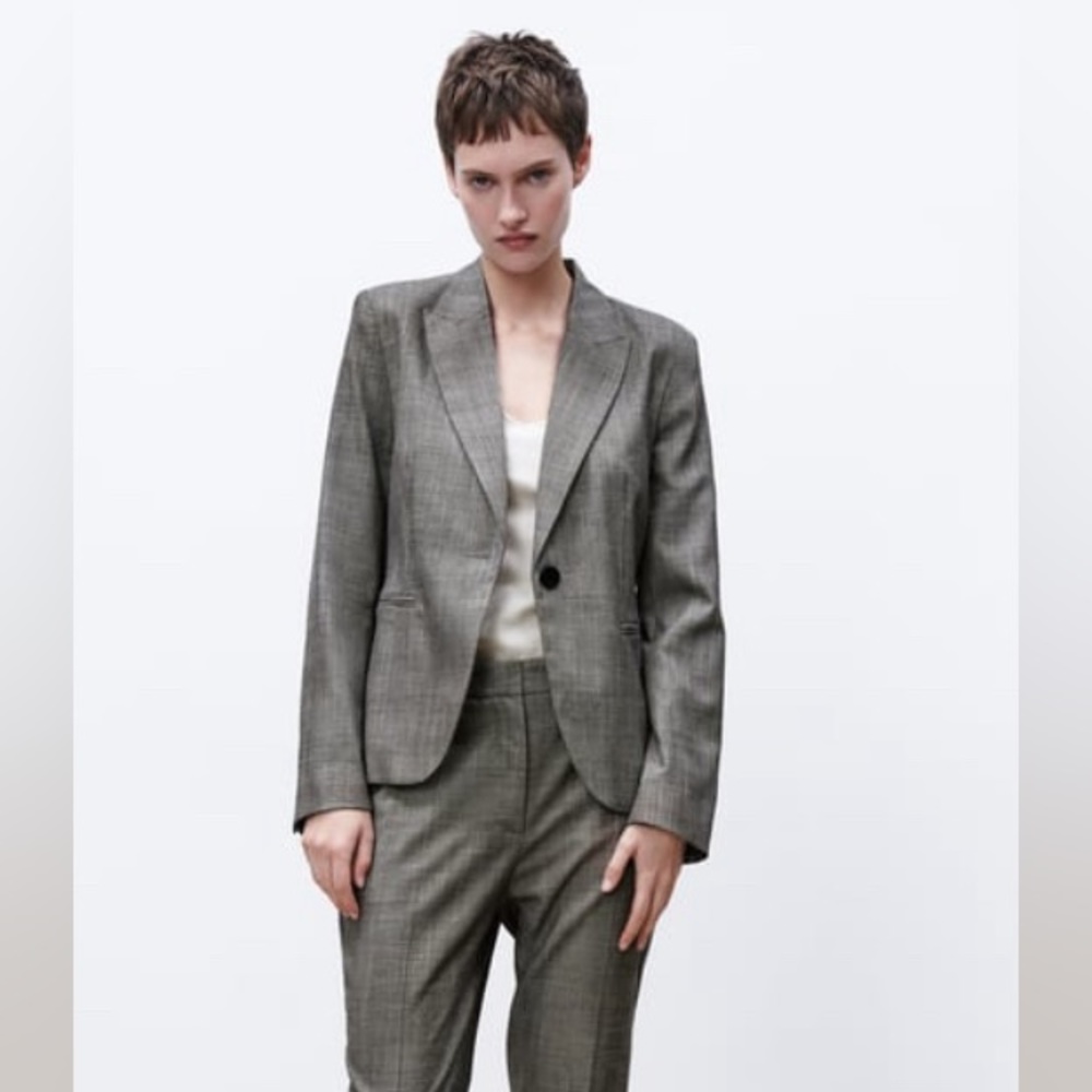 ZARA TAILORED PLAID BLAZER